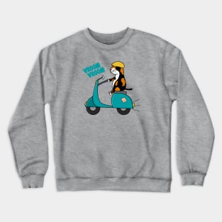 Calico Cat on a Scooter Crewneck Sweatshirt